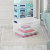 Sterilite Large Storage Bin Clear Plastic Container Latch Lid