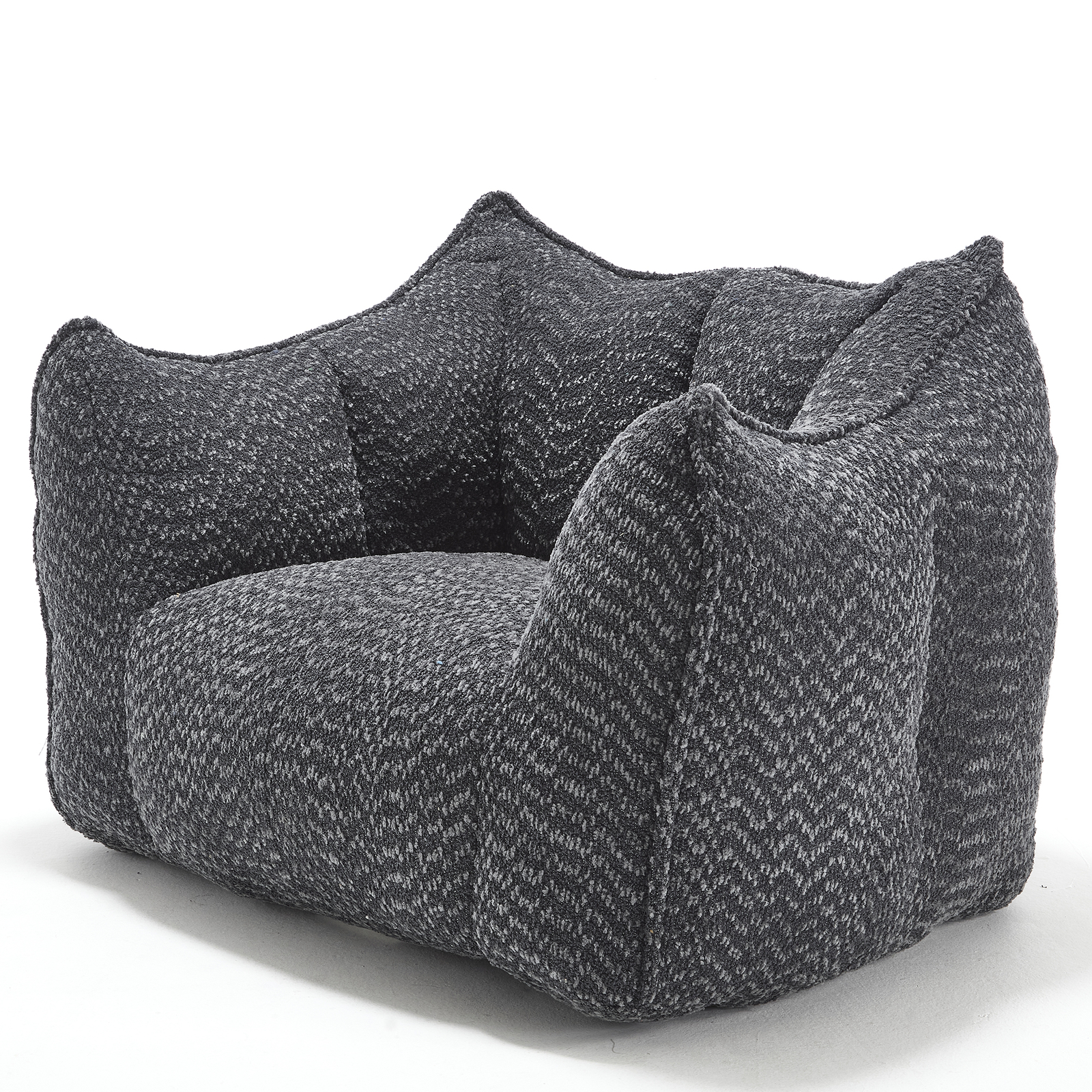 Bean Bag Chairs resilient foam for bedrooms comfortable square lazy sofa Black