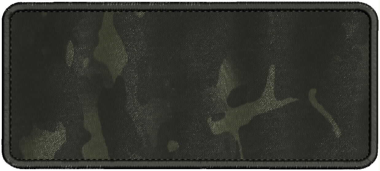Blank Embroidery Patch 4x10'' VELCR@ ON BACK BLACK ON  BLACK MULTICAM