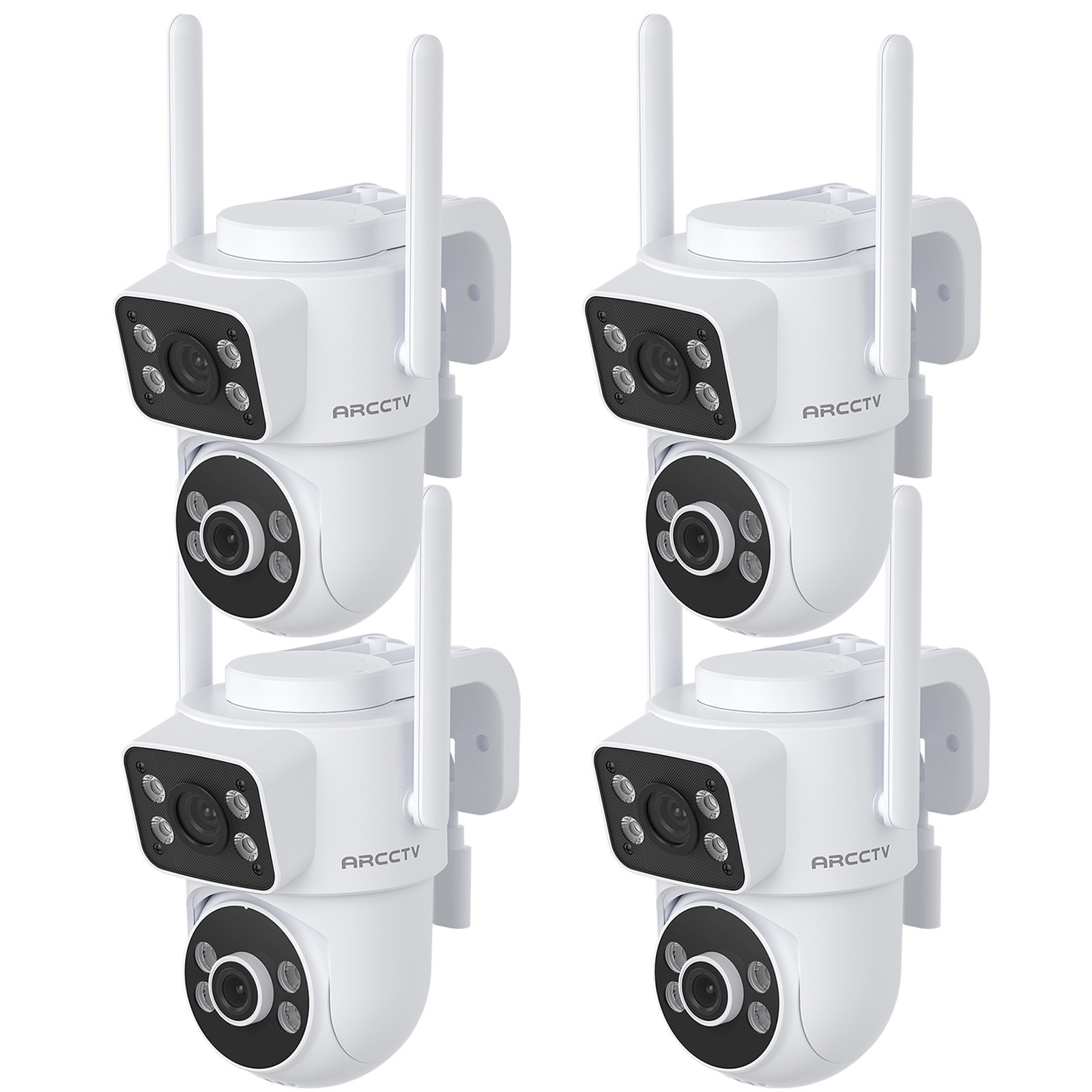 ARCCTV Dual Lens 4MP WiFi Security Camera 360° PTZ 2Way Audio 24/7 Home Outdoor