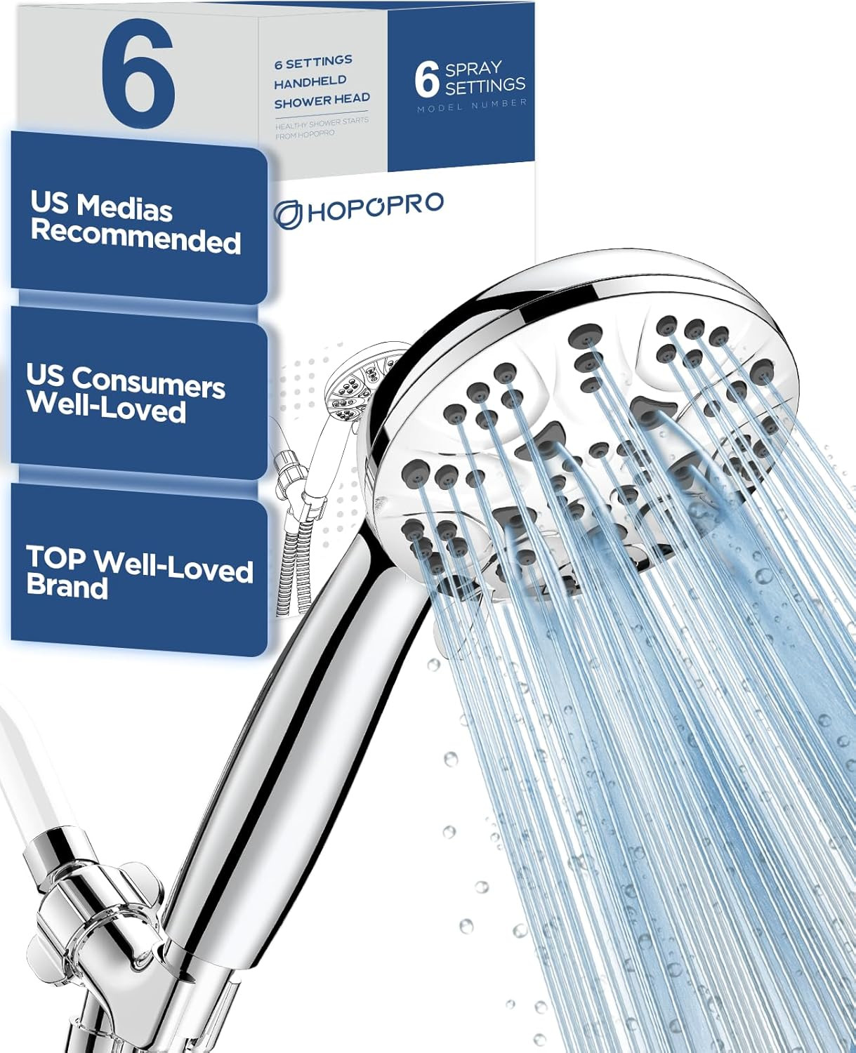 6-Mode High Pressure Handheld Shower Head Set, Consumer Reports Recommended  Hig