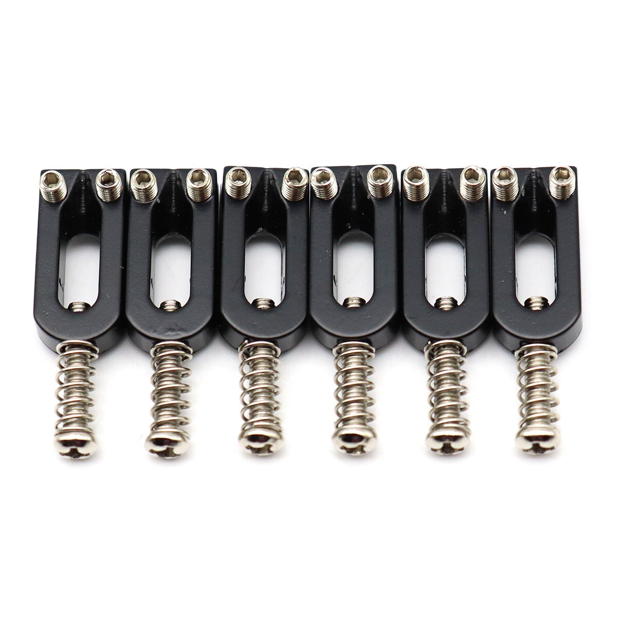 6x Guitar Bridge Saddles U-shaped Tailpiece Saddles Black for Strat Tele Guitar