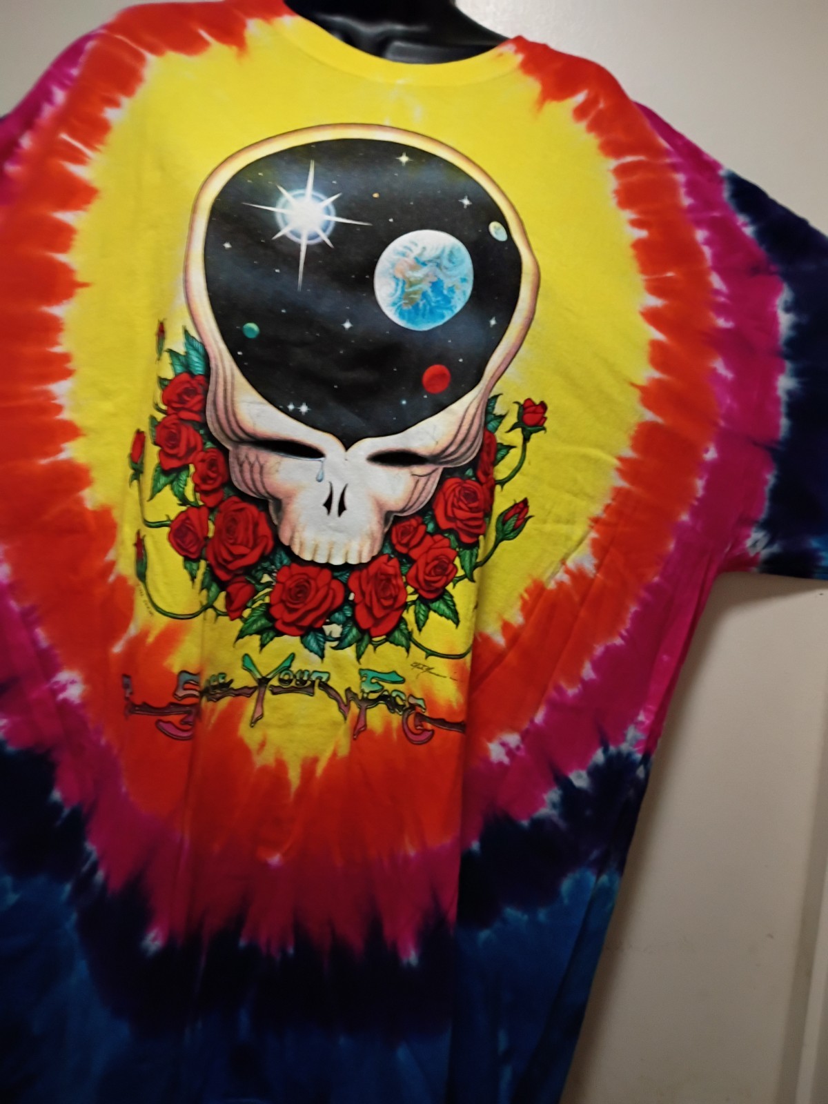 Liquid Blue Grateful Dead SPACE YOUR FACE Classic Tie Dye T Shirt Large B4GOFREE