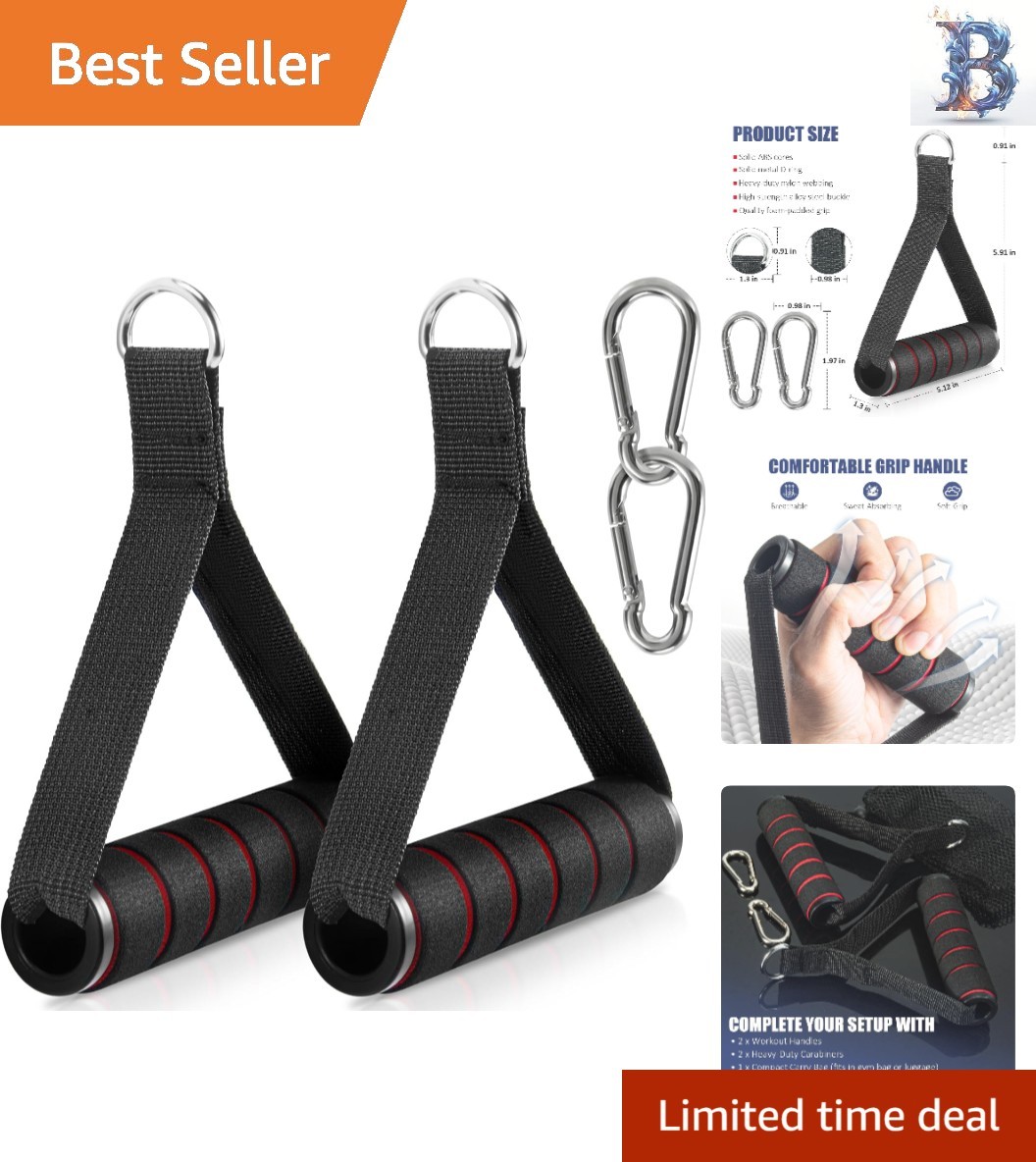 Lightweight Portable Exercise Handles - Perfect for Strength Training & Pilates
