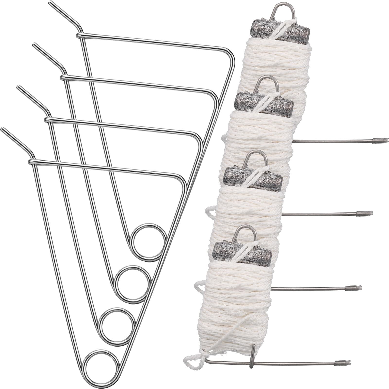Soulchen 4 Pack Crab Line Kit 30 ft Cotton Weighted Hand Line 4 Bait Pins | 4...