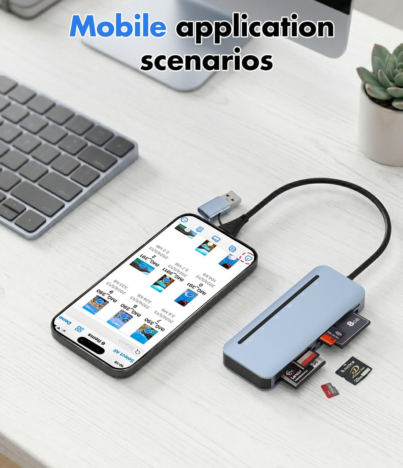 Cfast Card Reader - USB 3.0 5Gbps 6-In-1 Cfast/Cf/Sd/Tf/Ms/Xd Card Adapter