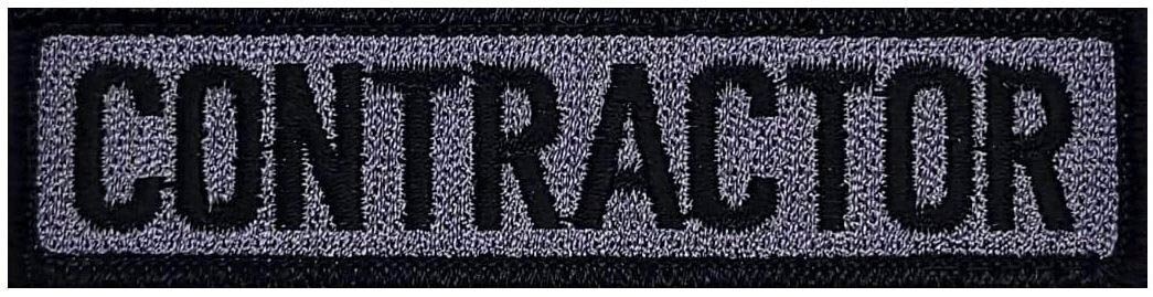 Contractor Embroidered Morale Patch | 2PC HOOK BACKING 3.75"X1" (QP972)