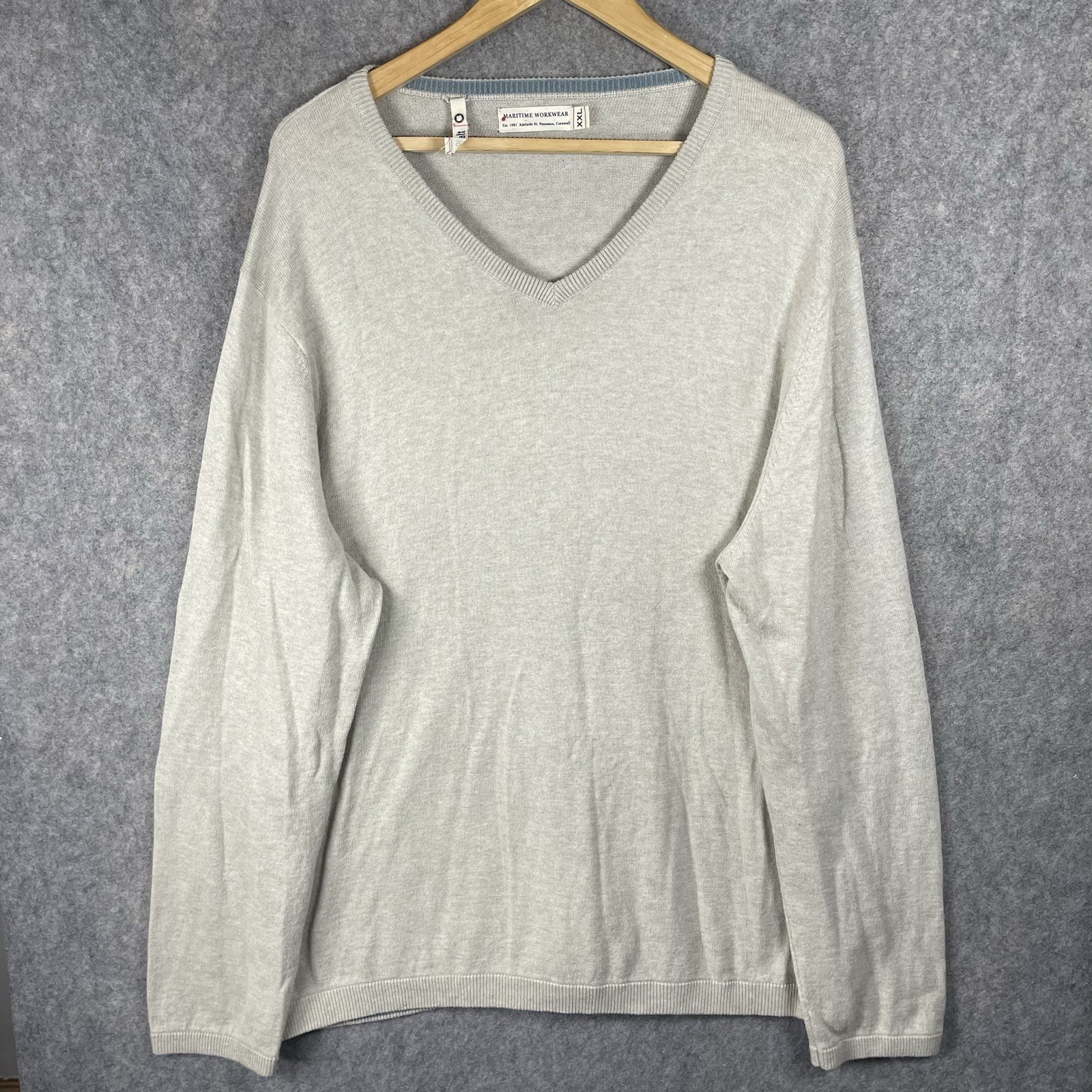 Seasalt Maritime Workwear Jumper Mens XXL Off White Wool Sophie Chadwick Newlyn