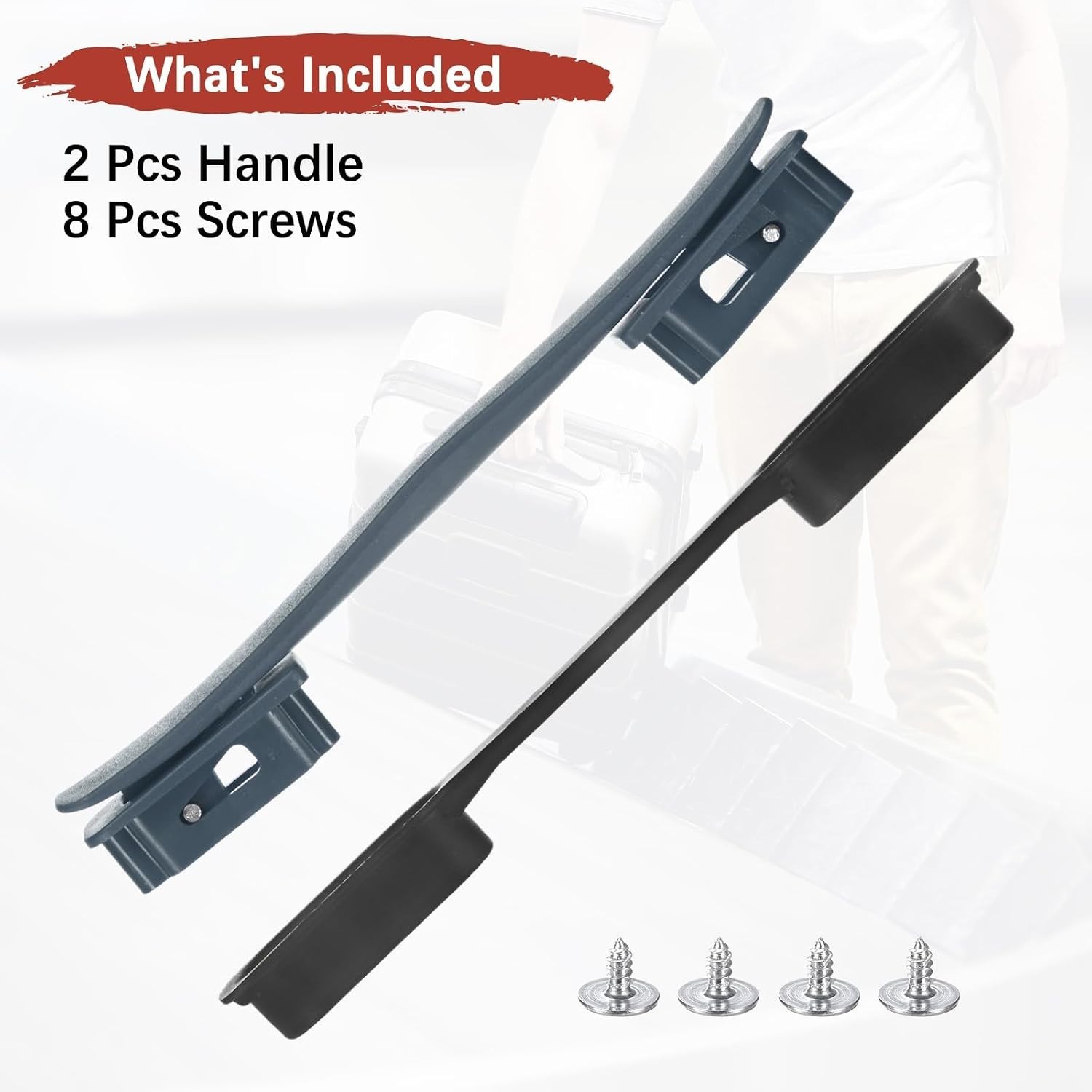 Luggage Replacement Handle [2PCS] -Plastic Handle Grip Carry Strap with Screw...