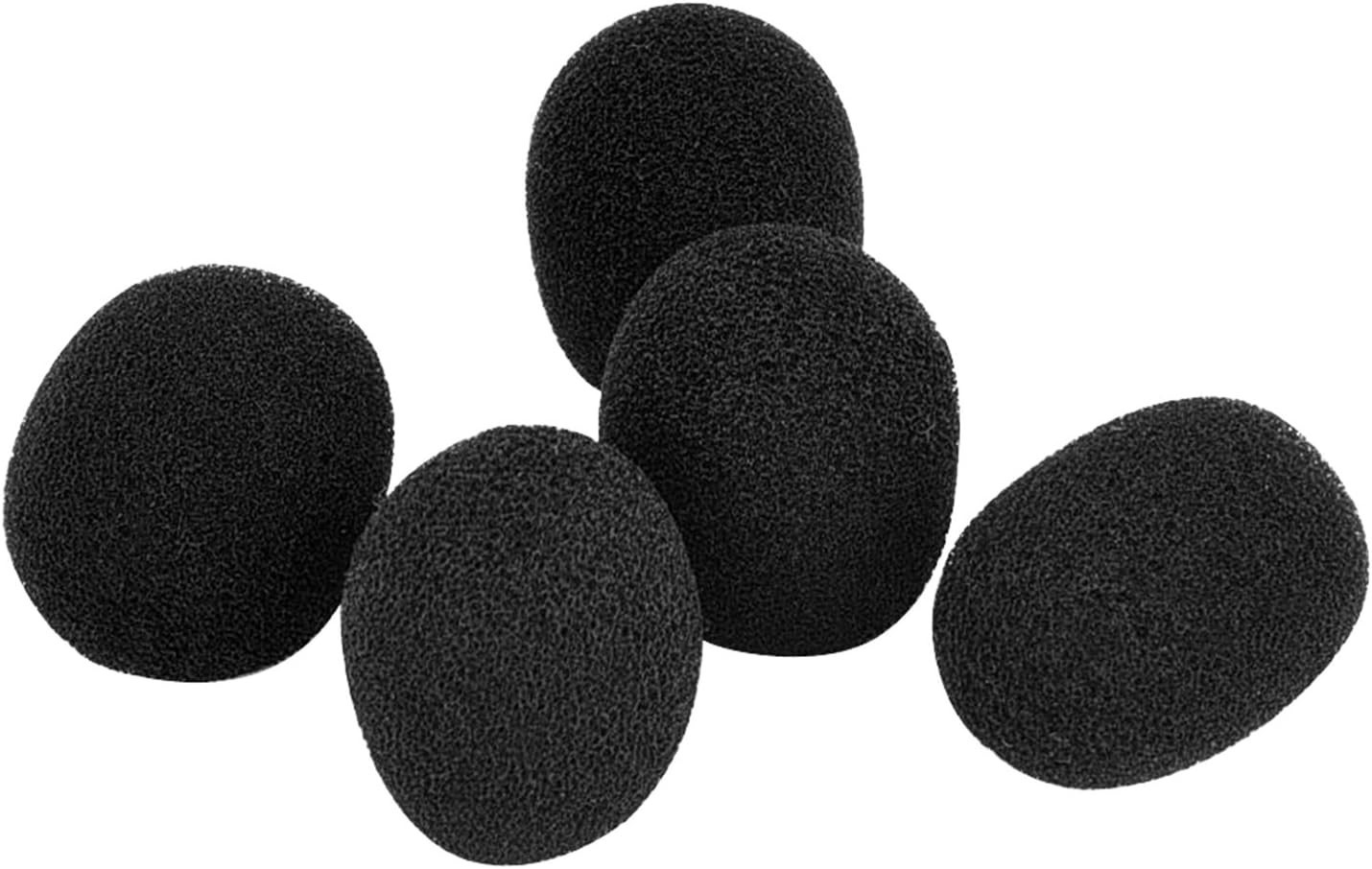 5 Pack Mini Lapel Headset Microphone Windscreen Foam Cover, Black | Mic Muffl...