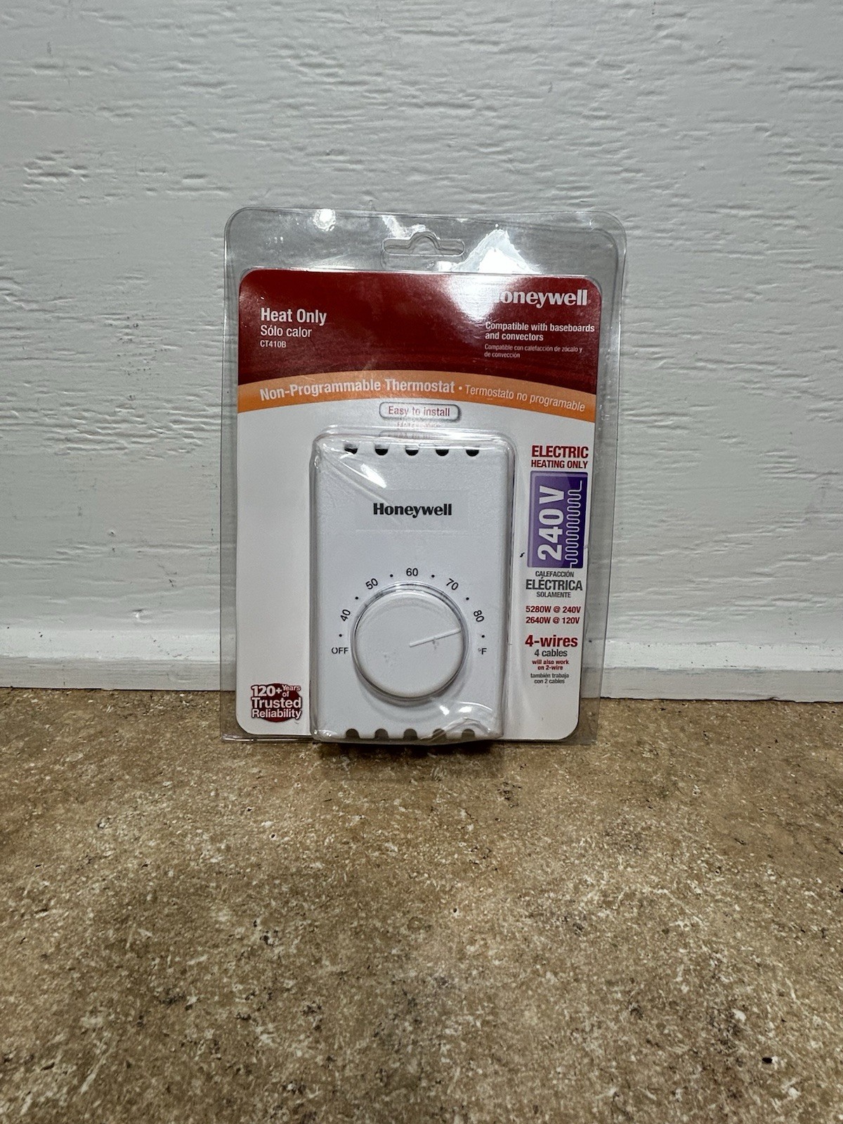 NEW Honeywell Home CT410B Non-Programmable Electric Heat Thermostat 4-Wire