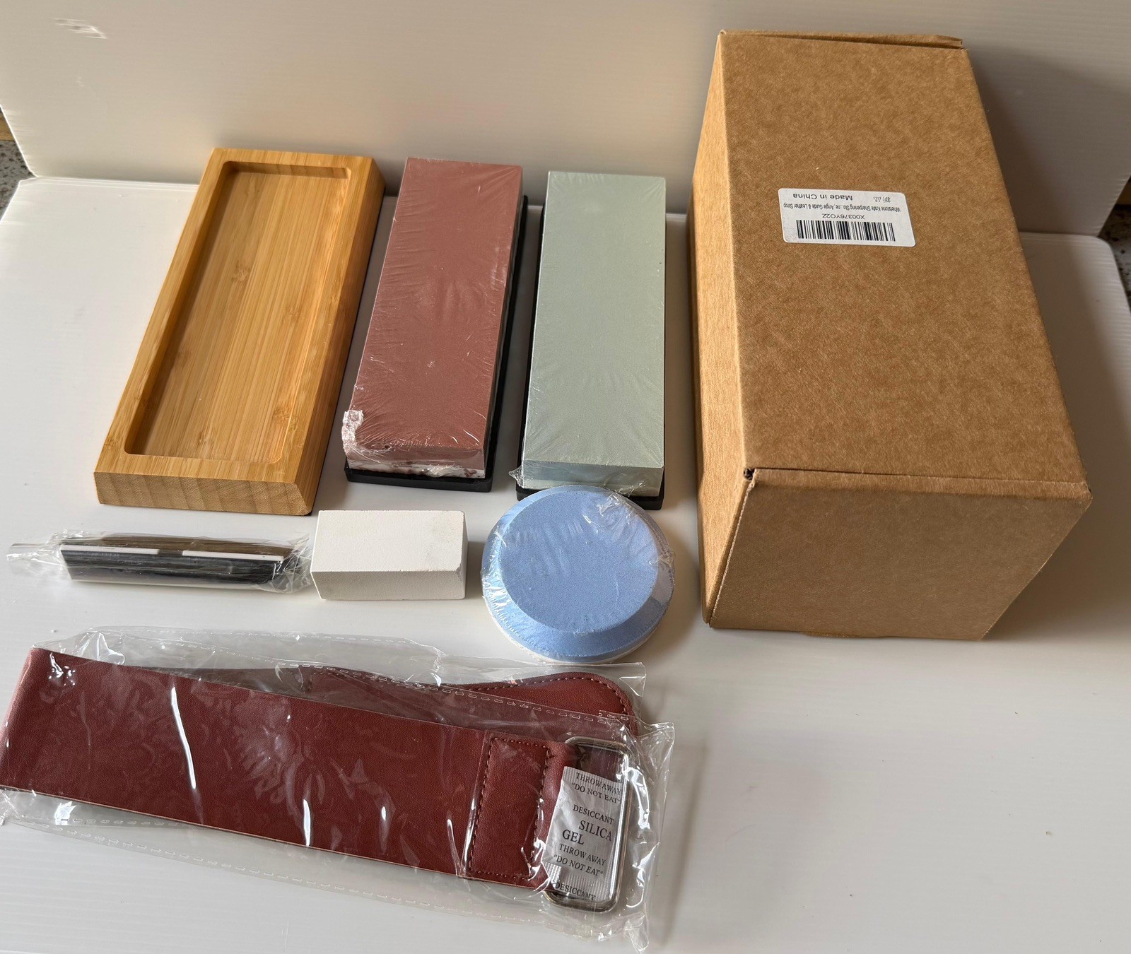 Knife Sharpening Kit - 400/1000 3000/8000 Grit Japanese Whetstone Sharpener set