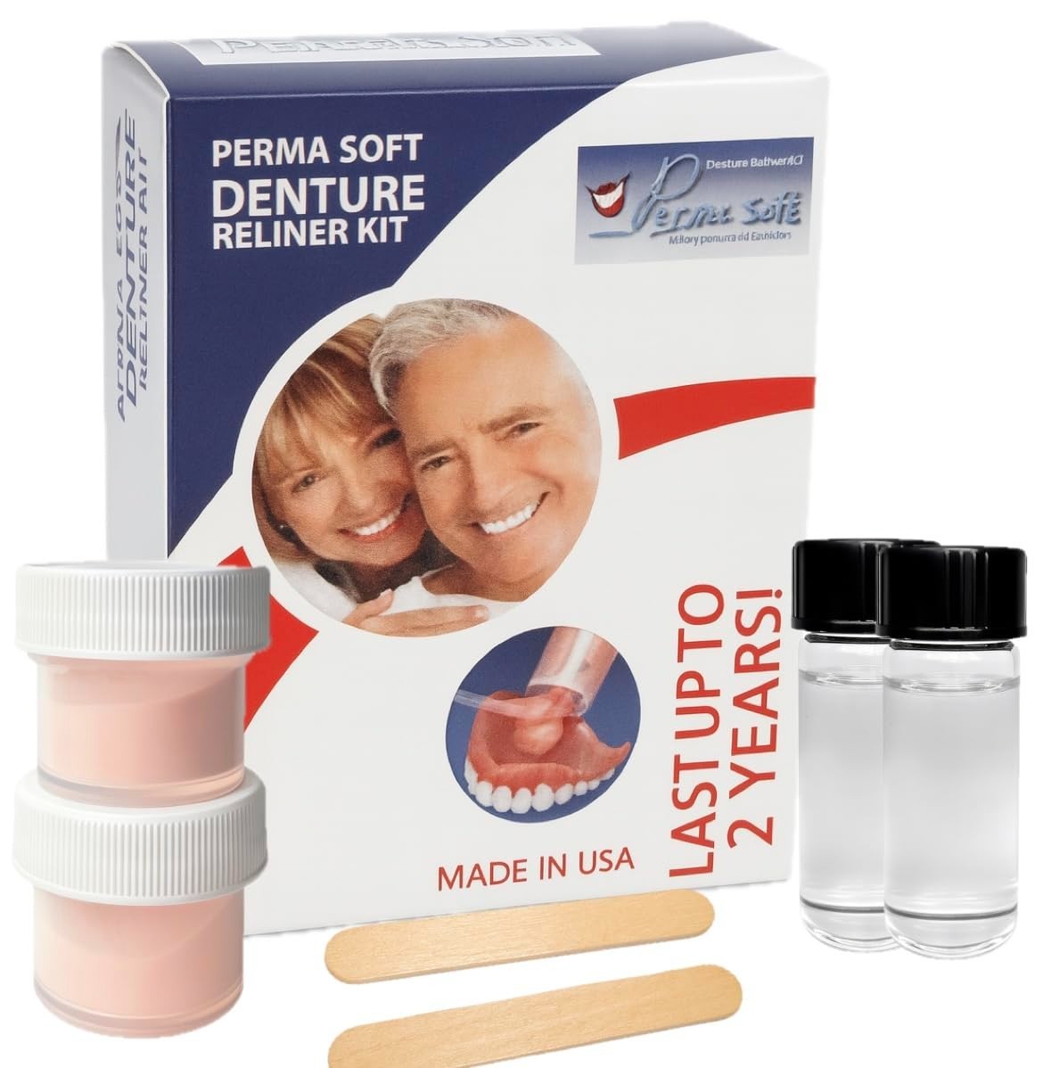 Perma Soft Denture Reliner Kit - Secure Fit for Comfortable, Durable Relief