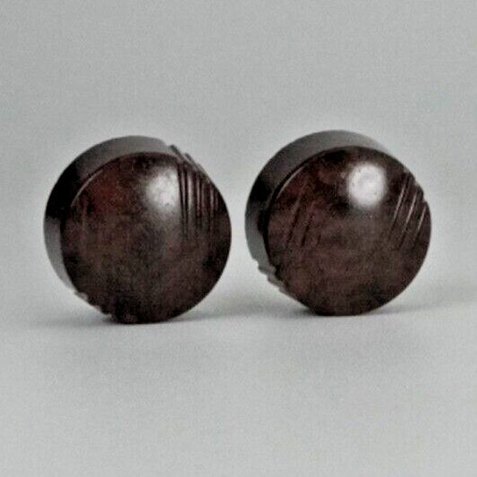 Art Deco Tube Radio Knobs Plastic 2pc 1930s-40s 1/4" Splined Shaft Used