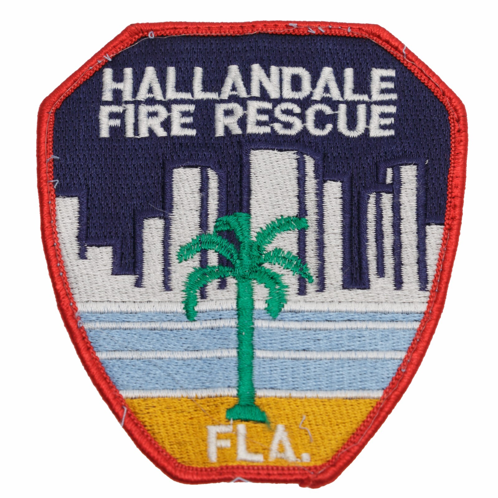 Hallandale Florida Fire Rescue Palm Tree Patch 3.75" x 4.25"