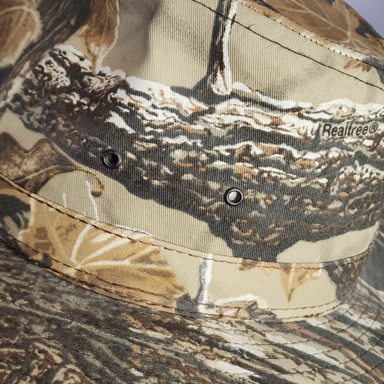Vintage Realtree Advantage Camo Fedora Hat Safari Outback Hunting Mens Large USA