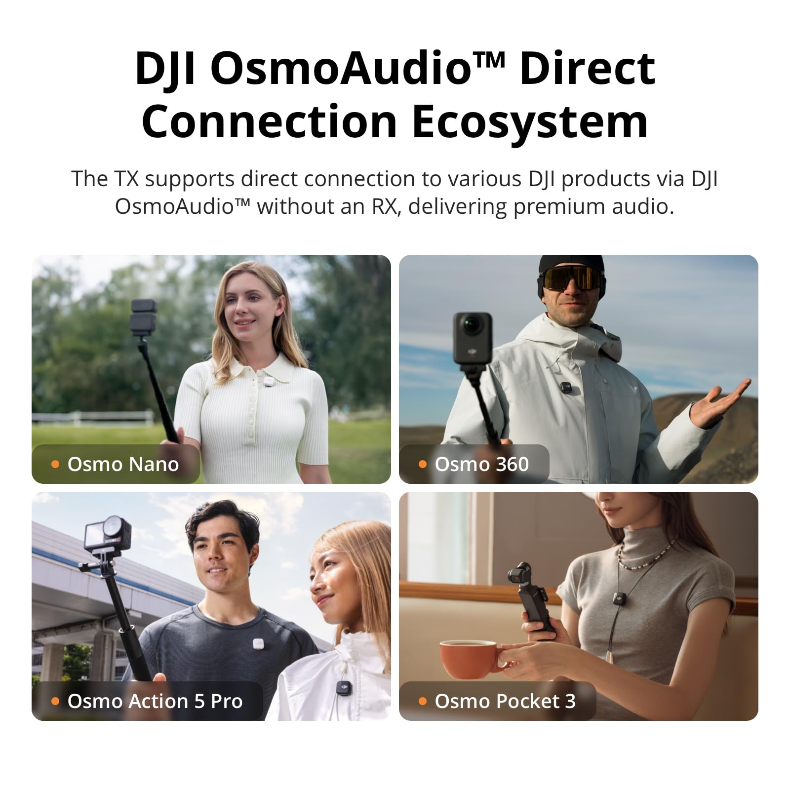 DJI Mic Mini Transmitter Wireless Lavalier Microphone for Action 5 Pocket 3 NEW