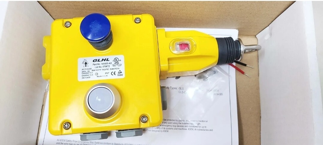 GLHL-141055-AS Safety Rope Lanyard Conveyor Switch 1/2" NPT, 4NC 2NO, LED 24V