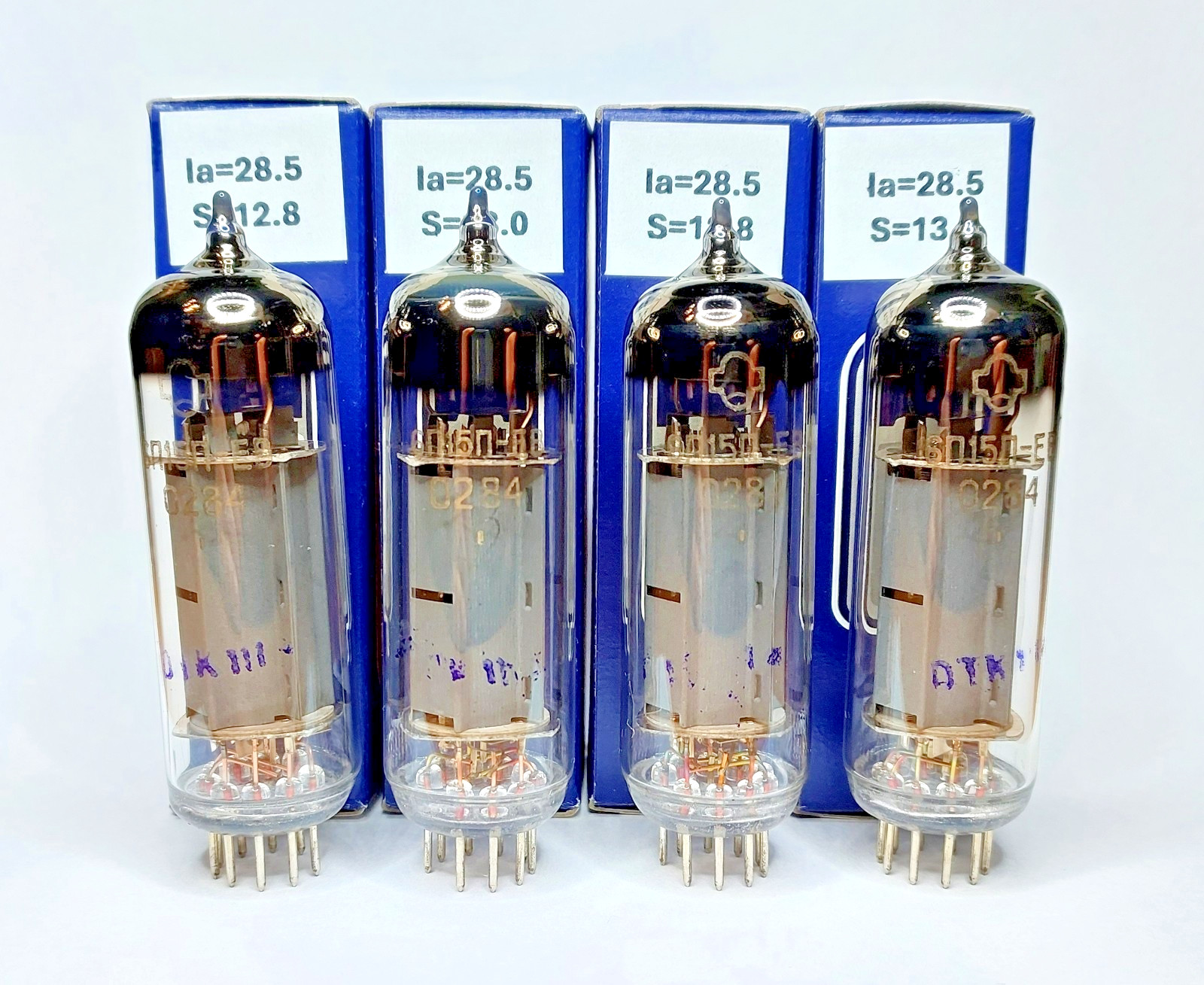 6P15P-EV  EL83  6П15П-ЕВ MATCHED QUAD (4pcs) TUBES  VALVES NEW NOS Boxed