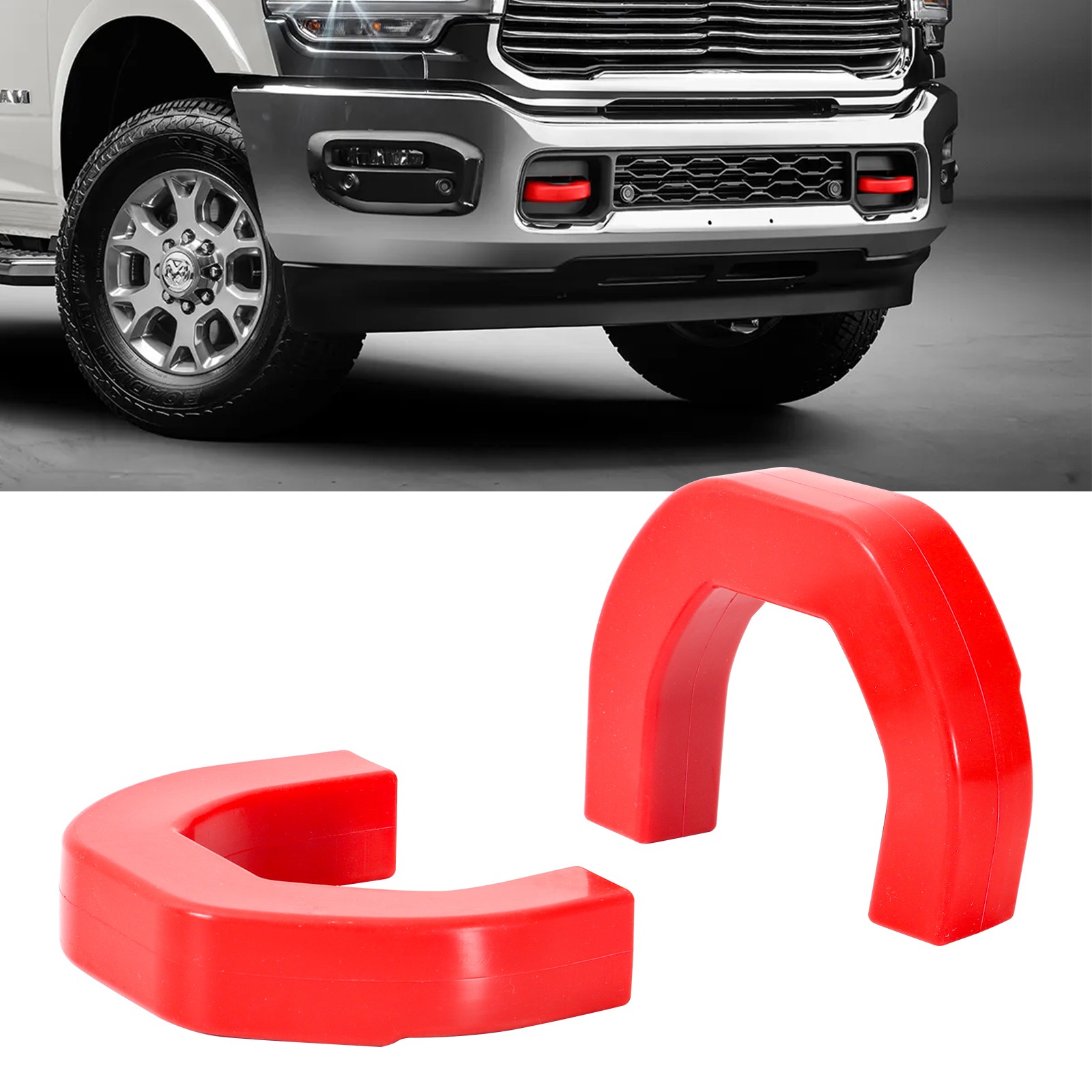 Pair D-Ring Tow Hook Covers for Ford For 2019-2024 RAM 1500 Exterior Accessories