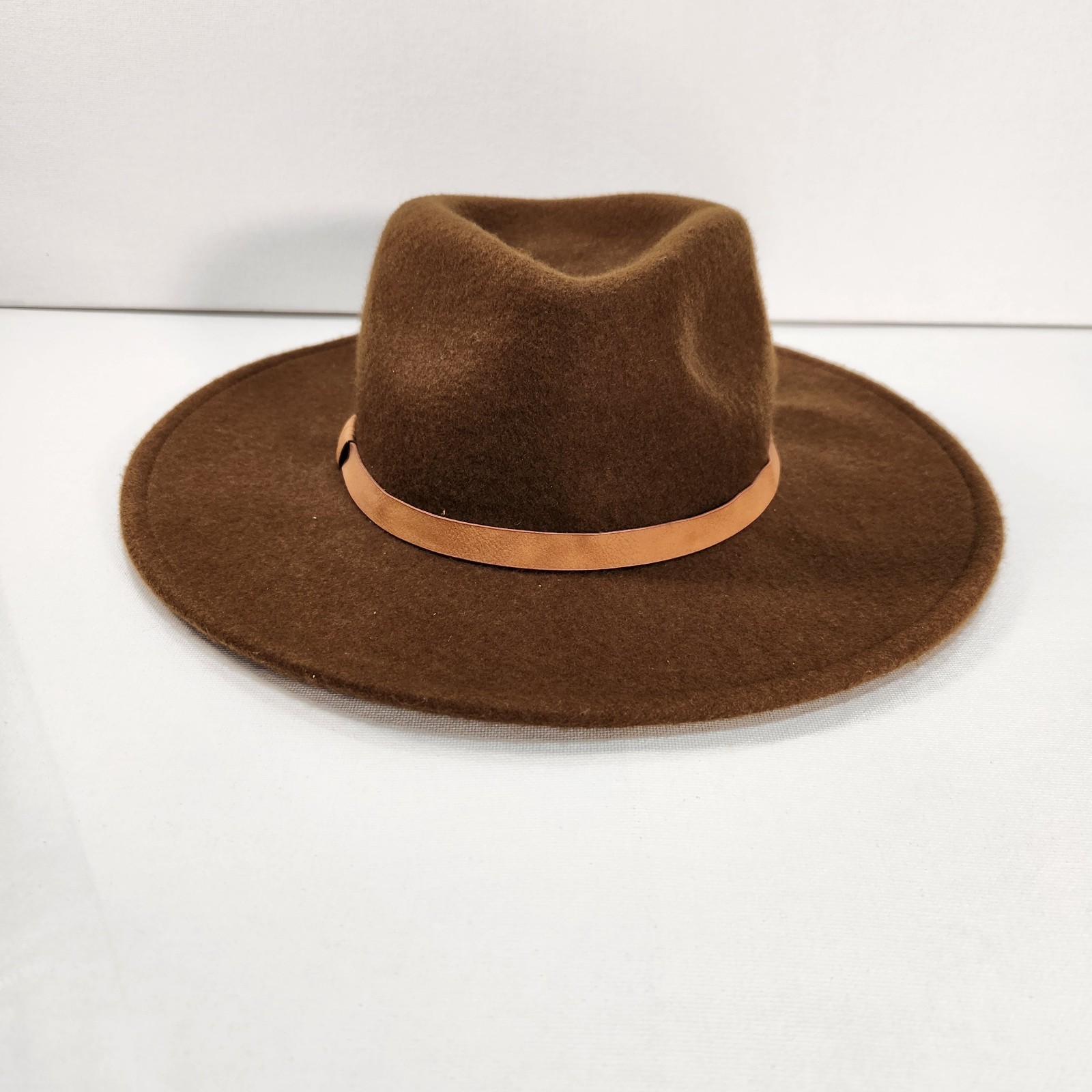 Target Wide Brim Fedora Hat 100% Wool Brown