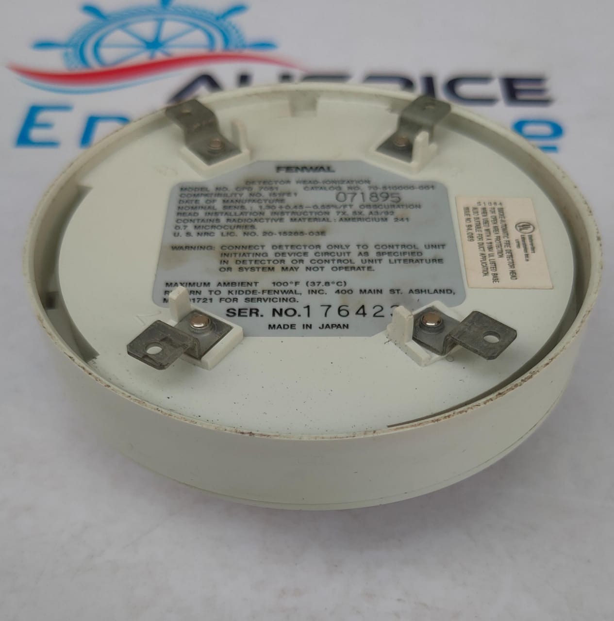 FENWAL CPD 7051 HEAD-IONIZATION SMOKE DETECTOR