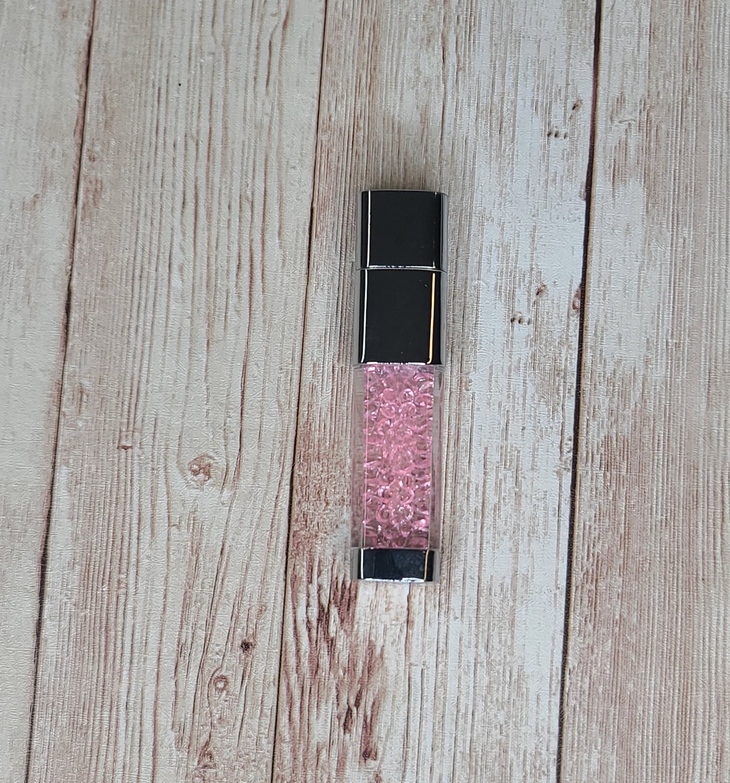 16Gb Slim Line Thumb Drive With Light Pink Crystals