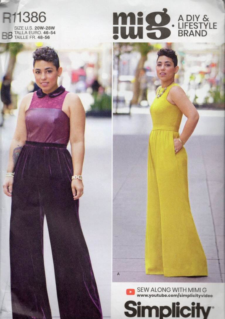 11386 SIMPLICITY MISSES'/WOMEN'S JUMPSUIT SZ 20W-28W