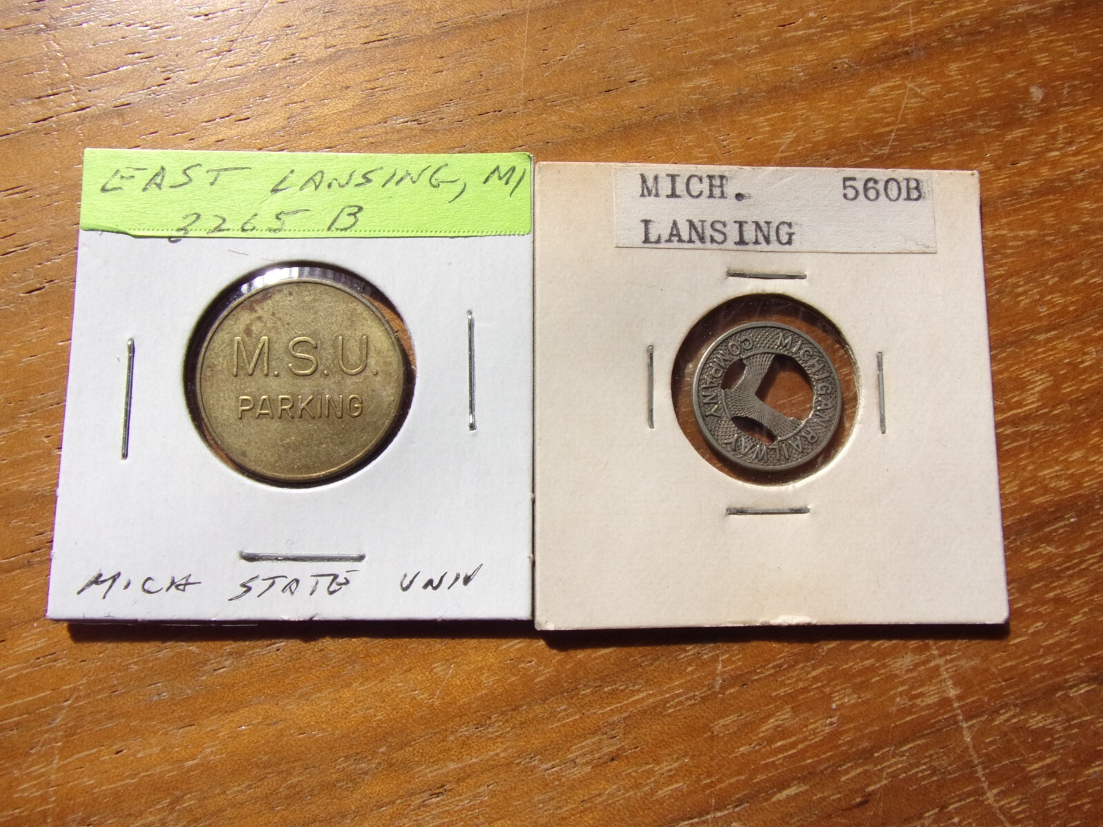 EAST LANSING MICHIGAN 2 DIFF TRANSIT TRADE TOKEN