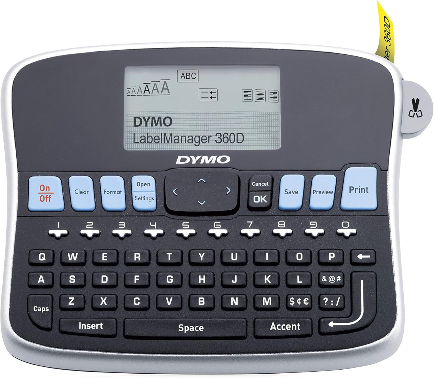 Desktop Label Maker Labelmanager 360D Rechargeable Hand-Held Label Maker, Easy-T