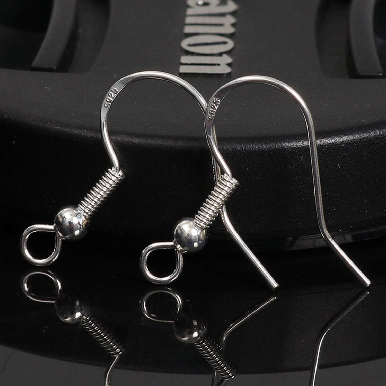 100 PCS / 50 Pairs 925 Sterling Silver Earring Hooks, Hook Ear Wires with 100 PC