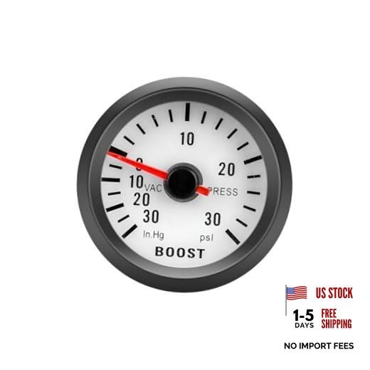 Car Turbo Boost Gauge, 2" 52mm 12V -30-30 PSI Vehicle Digital Boost Gauge Black