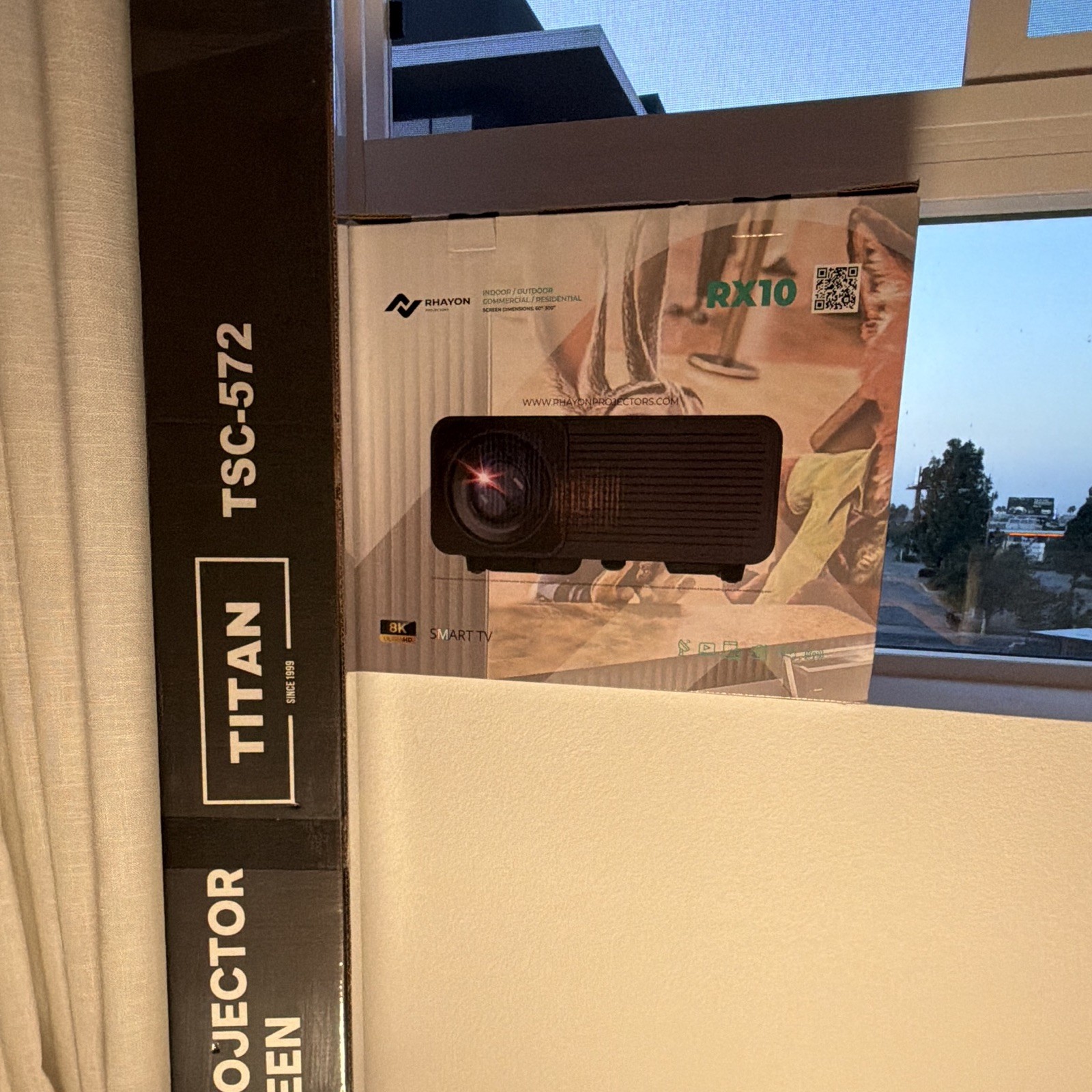 Rhayon RX10 8K Smart Laser Projector + Titan TSC-572 Screen MSRP $8,750 NEW