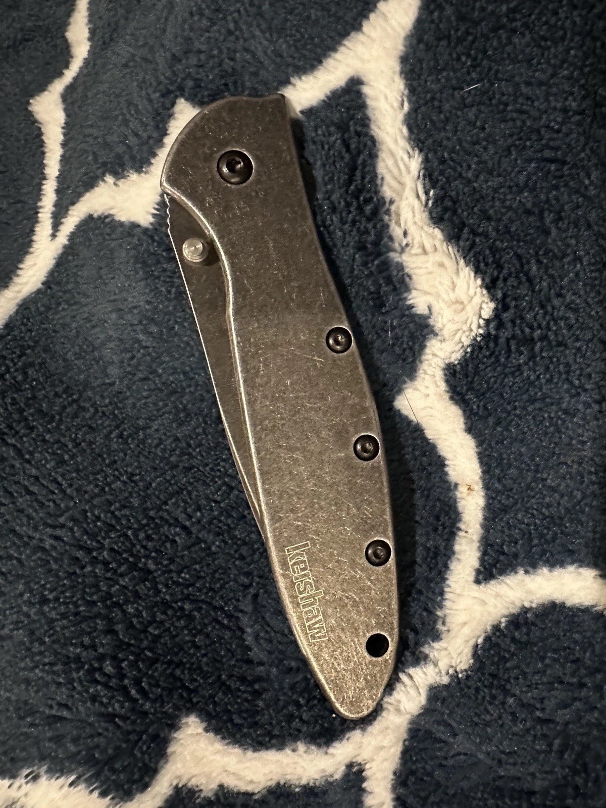Kershaw LEEK BLACKWASH Pocket Knife w/Clip Flipper Assisted Opening USA 1660BLKW