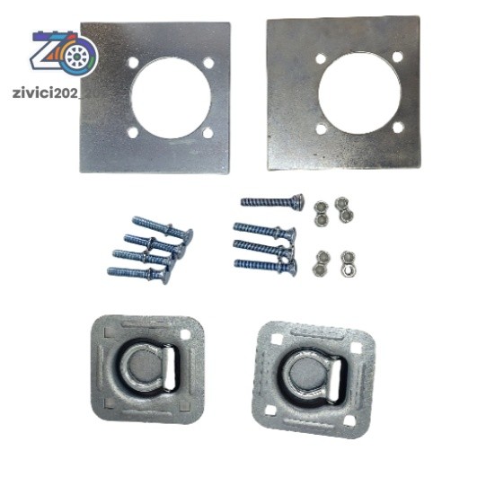 4 Pack Anchor Tie Down D-Ring Flush with Hardware For Cargo Trailer Silver