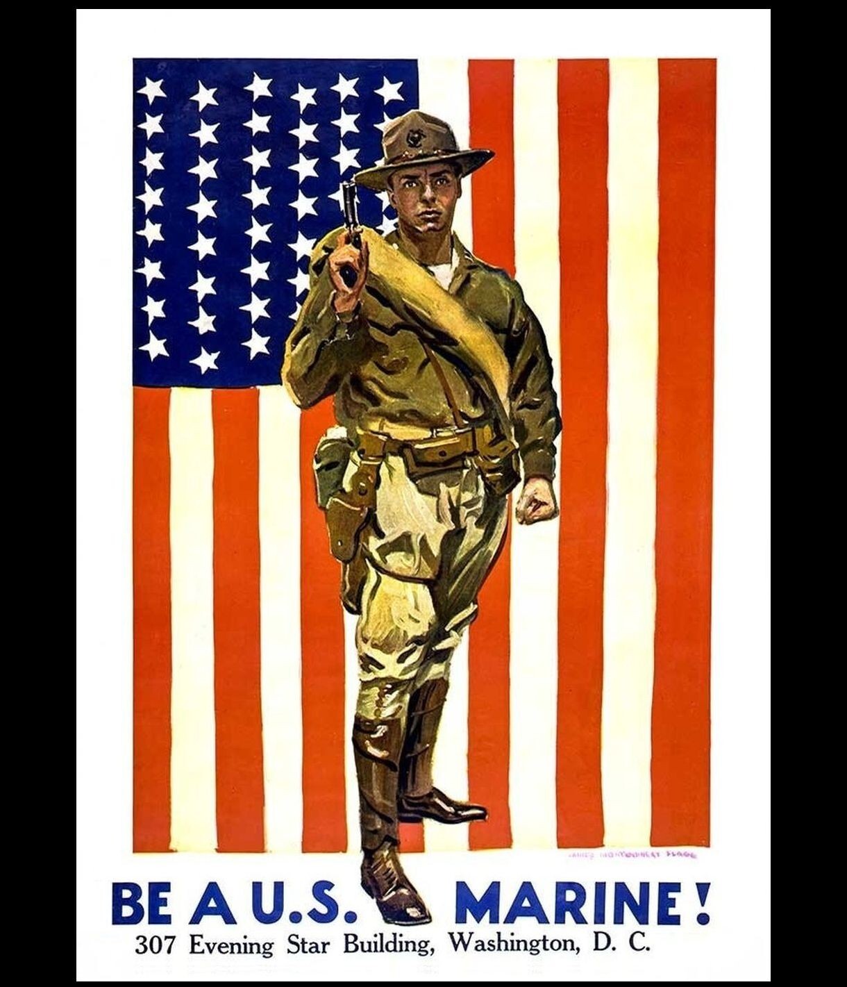 Marines Recruitment Poster PHOTO WWII USMC Marine Corps Recruiting Be US Marine
