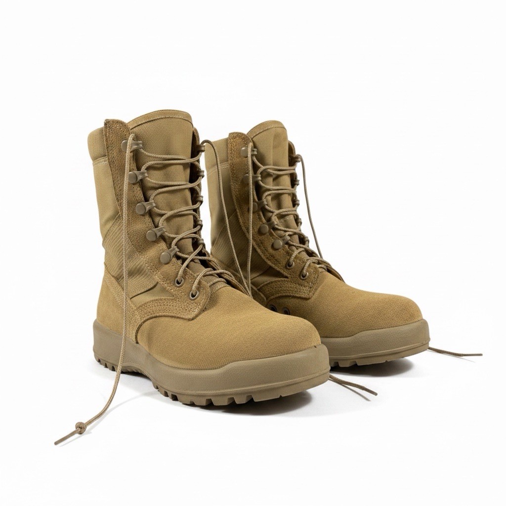 Belleville AHWC 07.0 W Tan Suede Combat Boots Mens 7 Wide Military Tactical