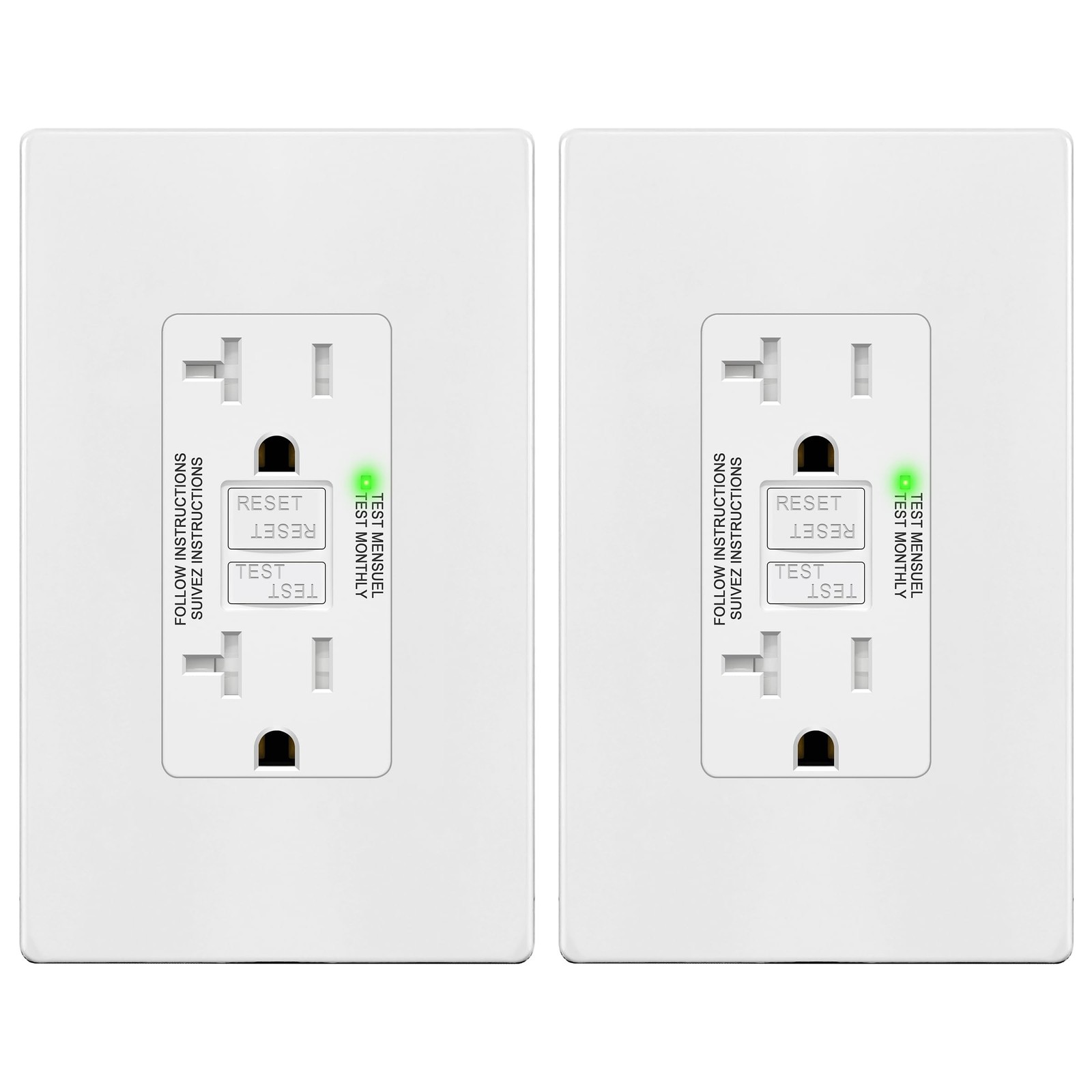TG 20A GFCI Outlet, Tamper-Resistant GFI Receptacle Self-Test, LED Indicator,...