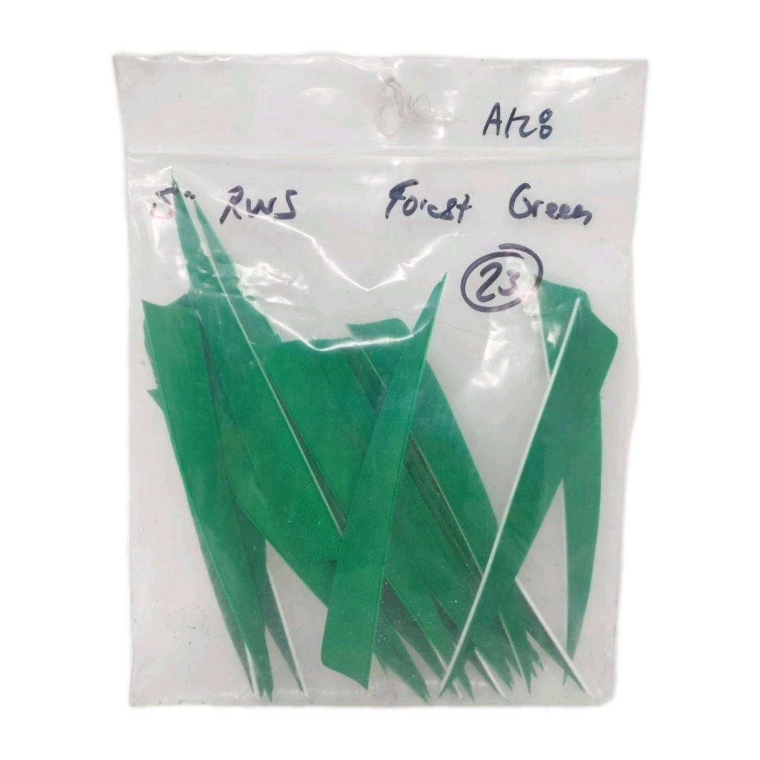 23 Count Archery Arrow Feathers 5" Right Wing Shield: Forest Green