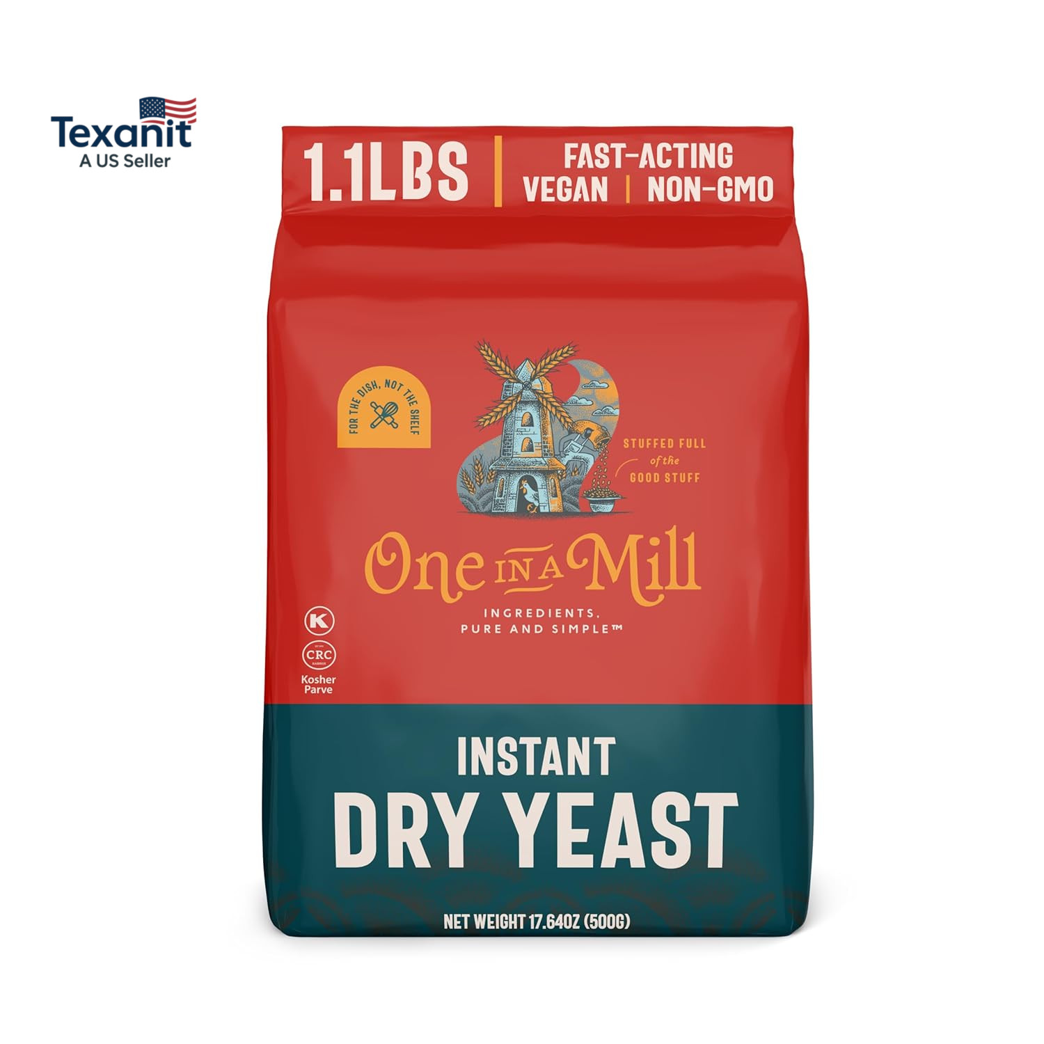 Instant Dry Yeast | 1.1 LB (Pack of 1) [IMPROVED] Fast Acting Self Rising Yeast