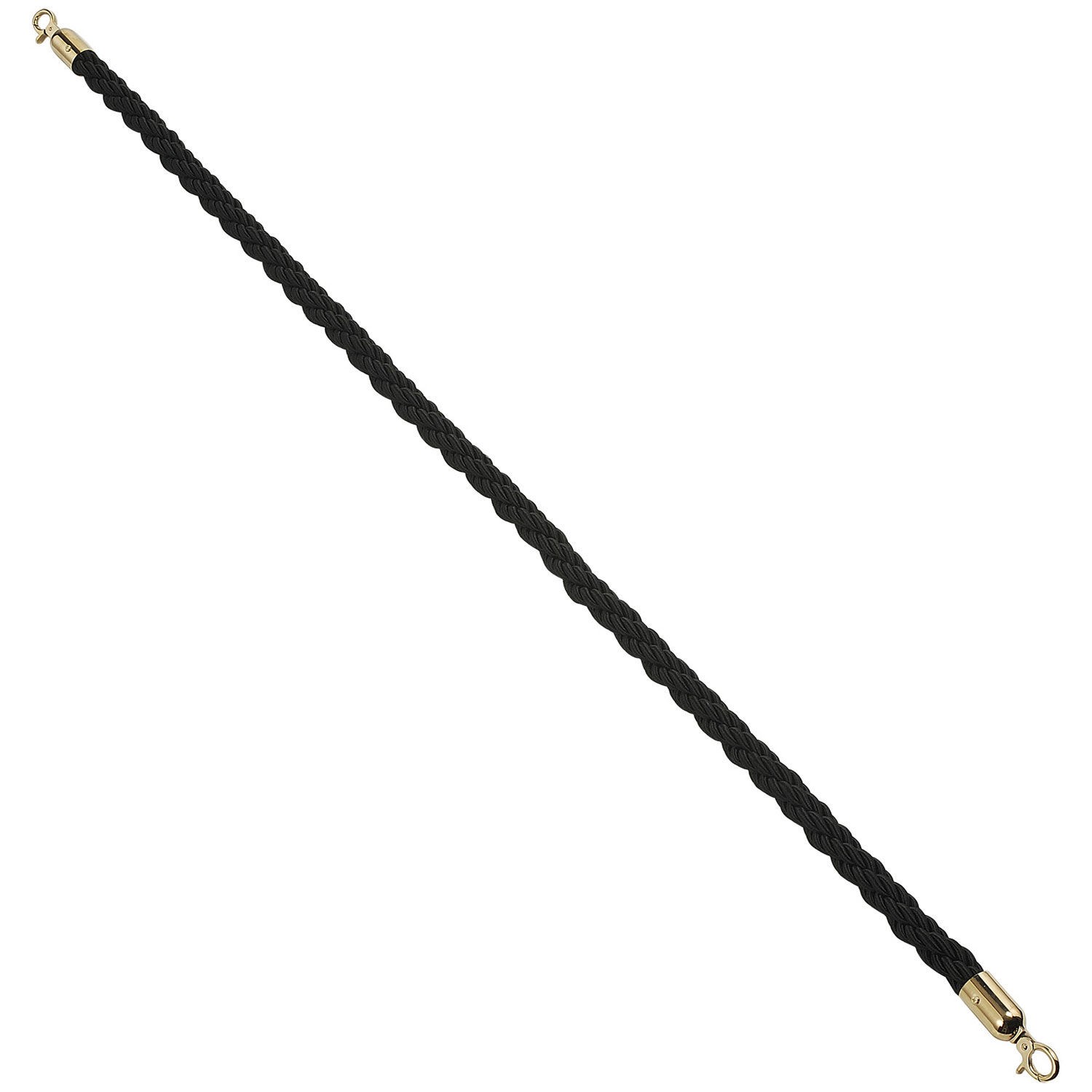 Vinyl Braided Rope 59" With Ends For Portable Gold Post Black