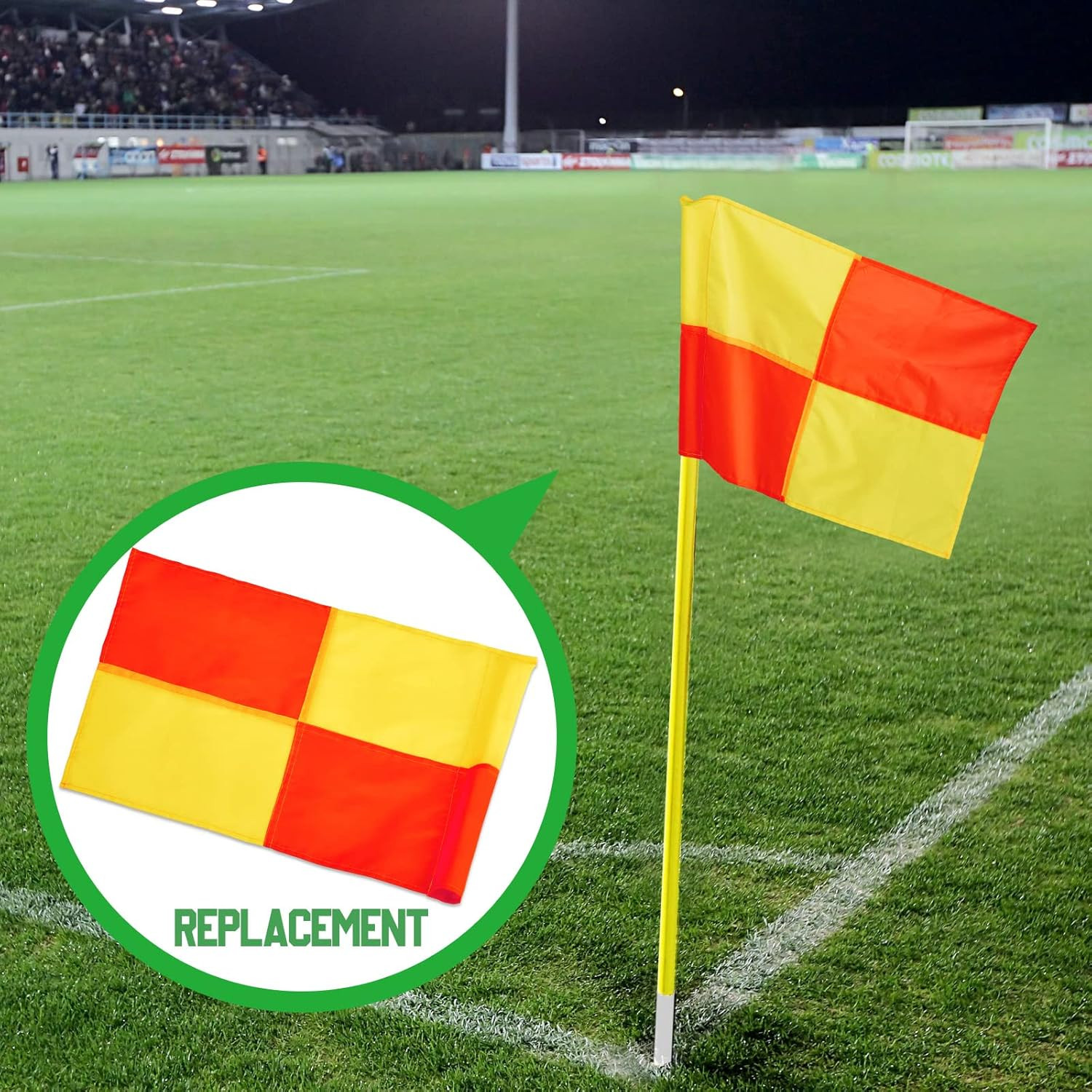 4 Pcs Replacement Soccer Corner Flags Referee Flags Portable Big Square Playing