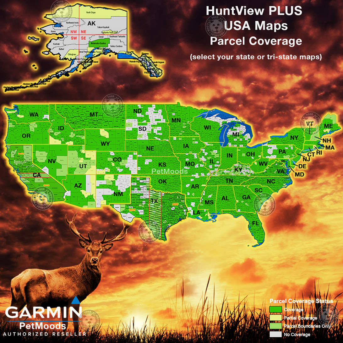 Garmin HuntView Plus Maps MD + DE + DC + NJ - Birdseye Satellite Imagery microSD