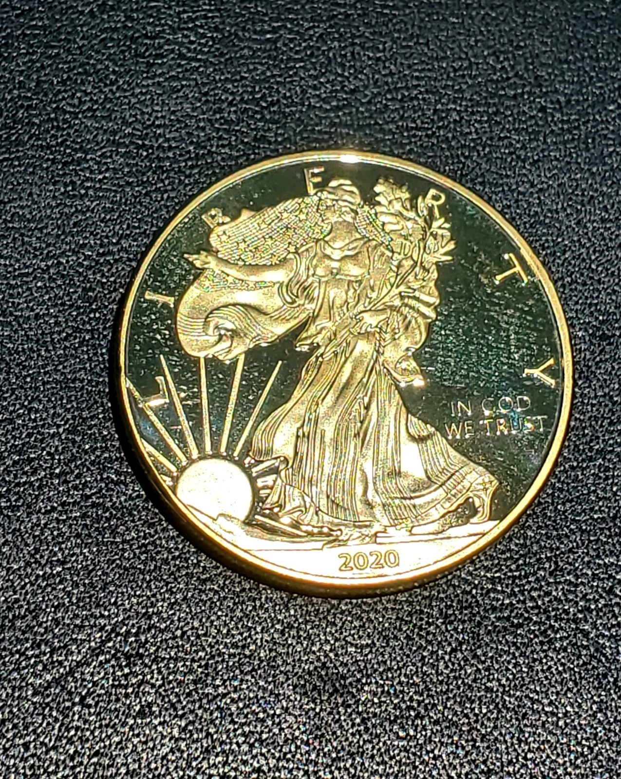 2003 1 Troy Ounce Geniune U.S. AMERICAN SILVER EAGLE Gold Plated Coin BU