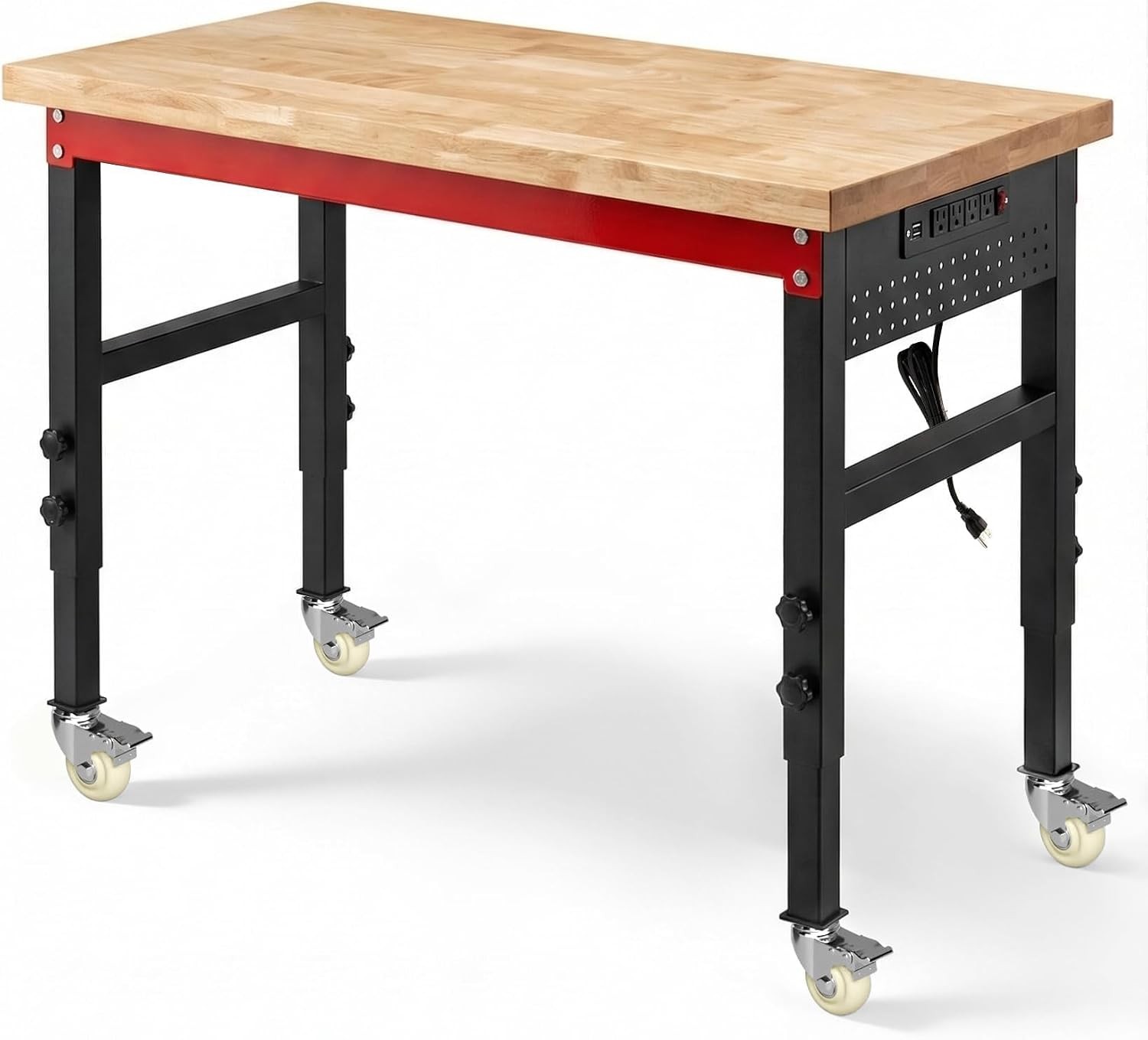 48" Heavy Duty Workbench 2500 LBS Load Capacity Work Bench W/ 1.2" Laminated Oak