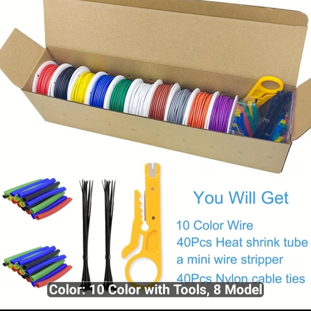 Professional Electrical Kit. Multimeter+10 Professional Gage Wire +bonus Tool.
