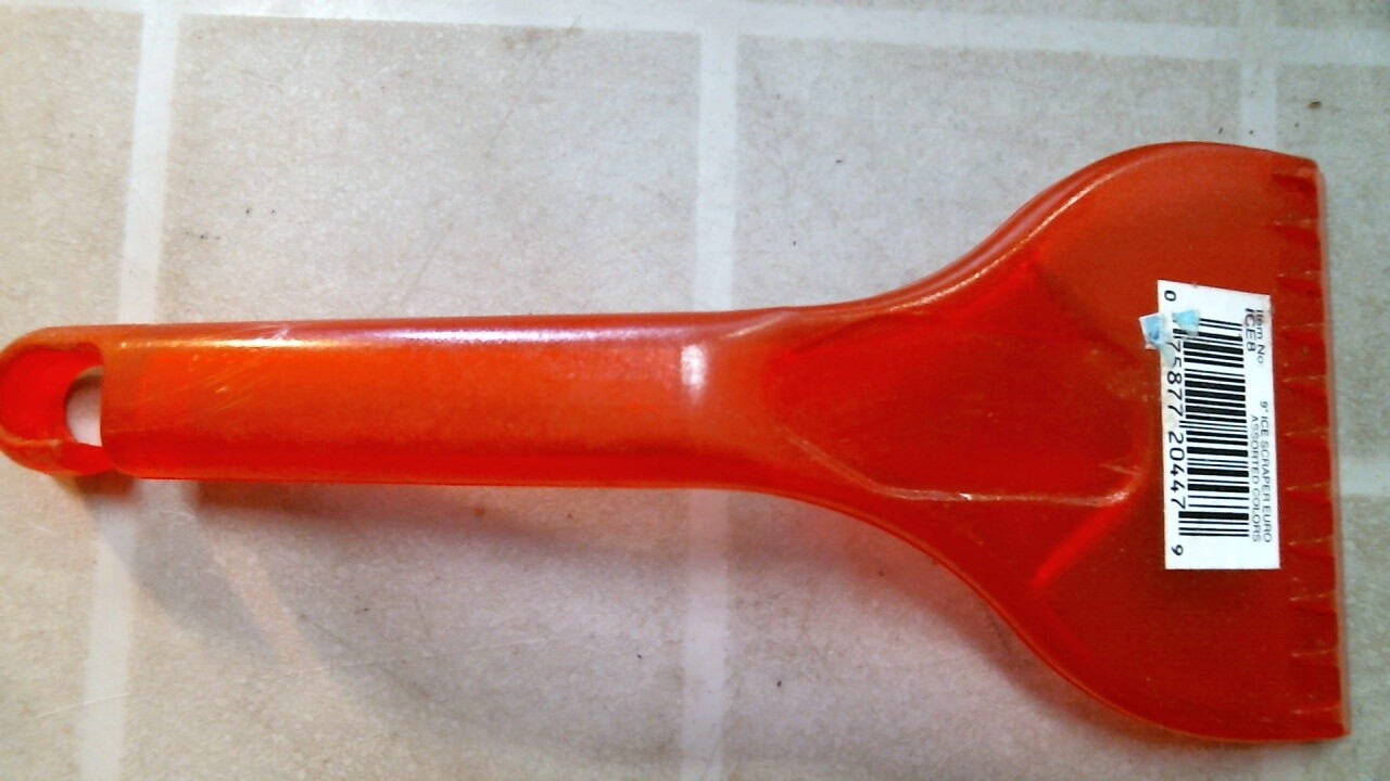 Euro ICE8 8" Ice Scraper, Hard Plastic, Orange, FREE SHIPPING