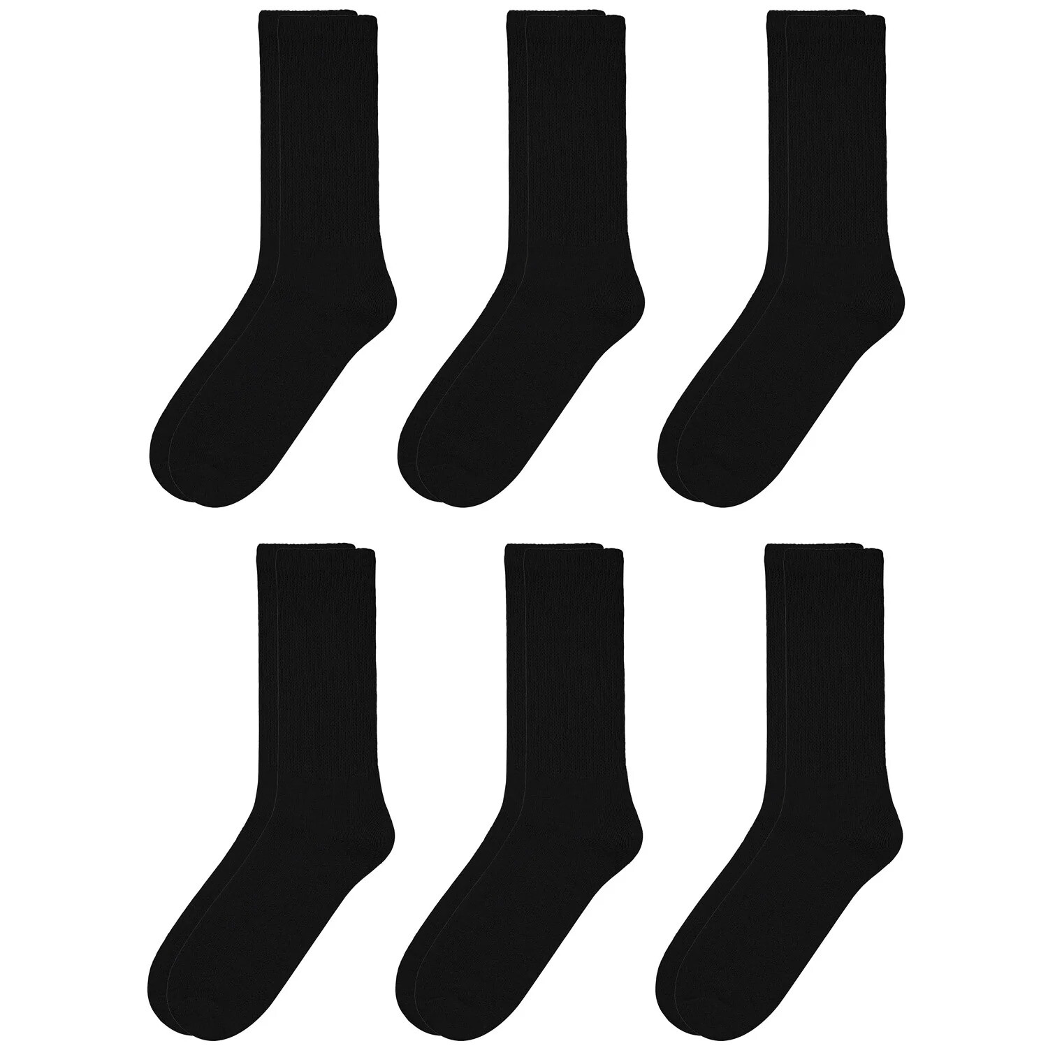 Wholesale Bulk Mens Diabetic Black Crew socks Circulatory Cushion Cotton 9-11