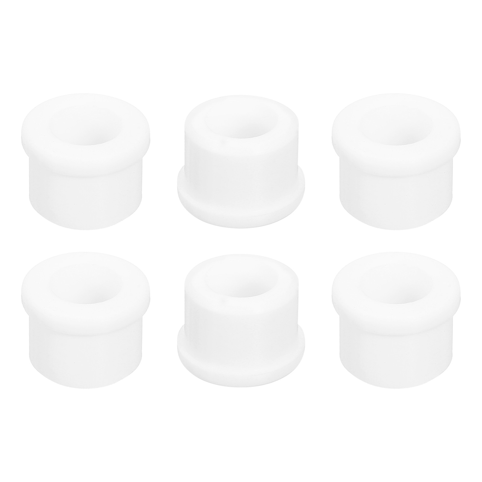 6Pcs Rubber Grommets 15mm Drill Hole, 10mm ID White Hole Plug Grommet