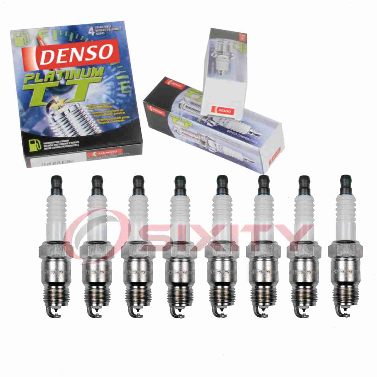 8 pc Denso Platinum TT Spark Plugs for 1987-1989 GMC R3500 5.7L 7.4L V8 qt
